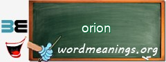 WordMeaning blackboard for orion